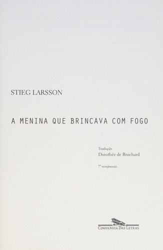 Capa de A Menina Que Brincava com Fogo